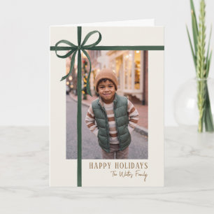 Tarjeta Festiva Frontera de cinta verde elegante Foto