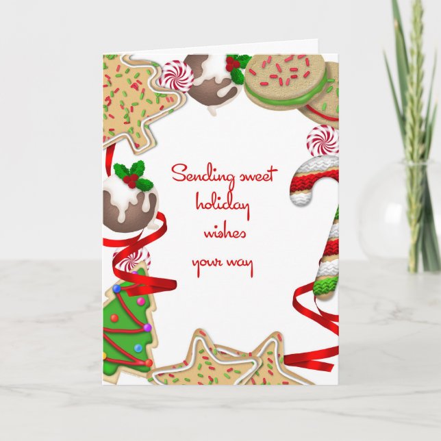 Tarjeta Festiva Frontera de cookie de navidades (Anverso)