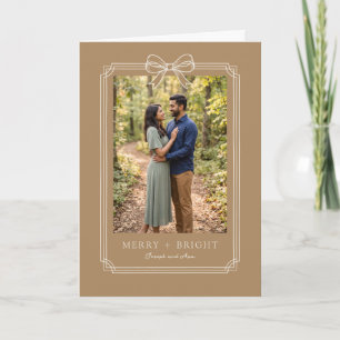 Tarjeta Festiva Frontera de lazo elegante Pareja alegre y brillant