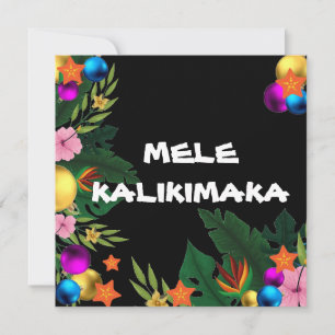 Tarjeta Festiva Frontera de Navidades de Hawái - Mele Kalikimaka