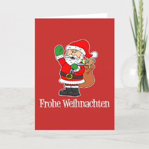 Tarjeta Festiva Frost Weihnachten German Merry Christmas Santa