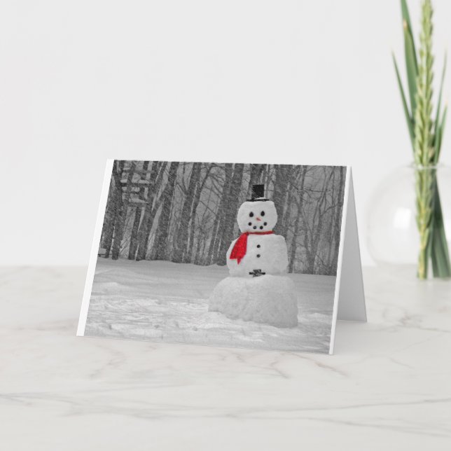 Tarjeta Festiva Frosty el hombre de nieve (Anverso)