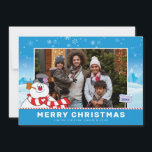 Tarjeta Festiva Frosty El Hombre De Nieve | Fotos de la familia Fe<br><div class="desc">¡Celebra la festividad con Frosty el muñeco de nieve! Personalizar esta Frosty la tarjeta de vacaciones de Snowman con tu foto familiar favorita y texto personalizado!</div>
