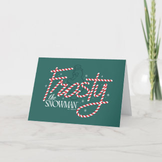 Tarjeta Festiva Frosty el logo de Snowman Candy Cane