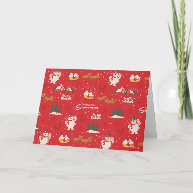 Tarjeta Festiva Frosty - El patrón favorito de hombres de nieve de (Anverso)