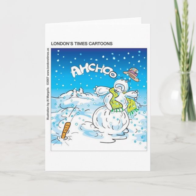 Tarjeta Festiva Frosty lucha contra los obsequios y regalos de los (Anverso)