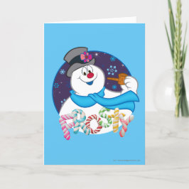 Tarjeta Festiva Frosty the Snowman™ | Colorido nombre de la caña d