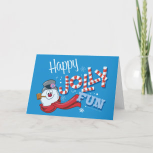 Tarjeta Festiva Frosty the Snowman™   Happy Jolly Fun