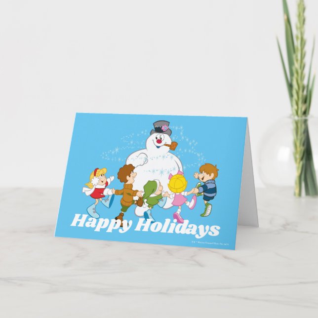 Tarjeta Festiva Frosty the Snowman™ | Jugar con escarcha y niños (Anverso)