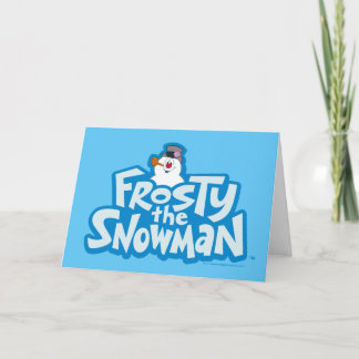 Tarjeta Festiva Frosty the Snowman™ | Logotipo apilado congelado