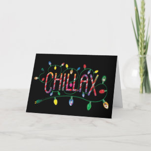 Tarjeta Festiva Frosty the Snowman™   Luces navideñas "Chillax"