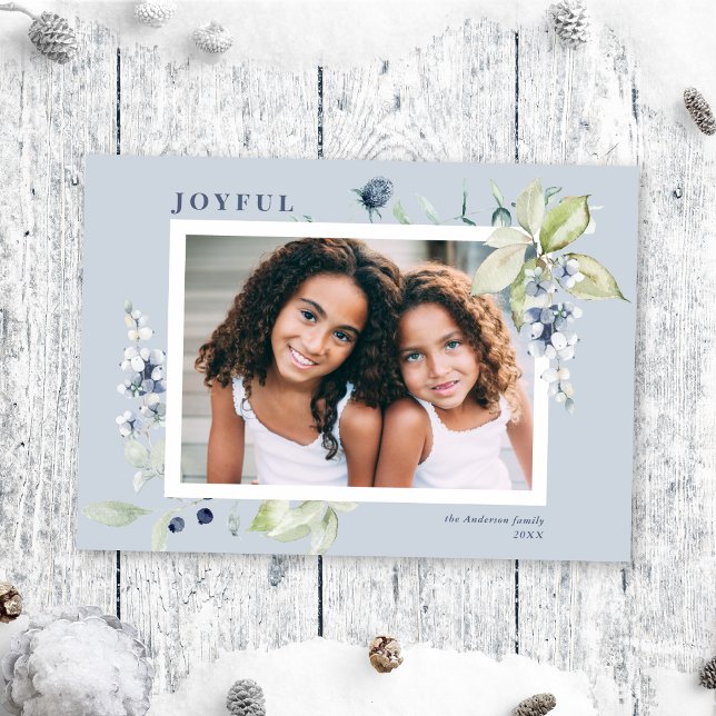 Tarjeta Festiva Frosty Winsty Berries Holiday Card (Subido por el creador)
