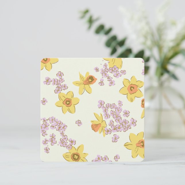 Tarjeta Festiva Frühlingsblumen Osterglocke (Anverso de pie)