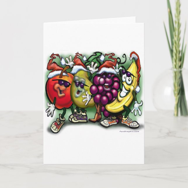Tarjeta Festiva Fruta de los navidades (Anverso)