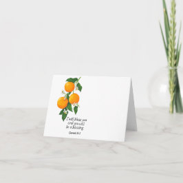 Tarjeta Festiva Fruta Naranja Génesis 12:2