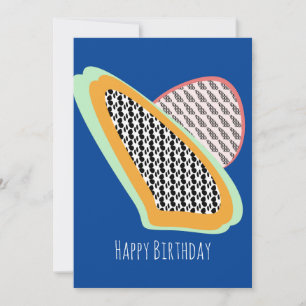 Tarjeta Festiva Frutas Papaya Dragonfruit Happy Birday Card