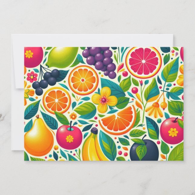 Tarjeta Festiva Frutos coloridos (Anverso)