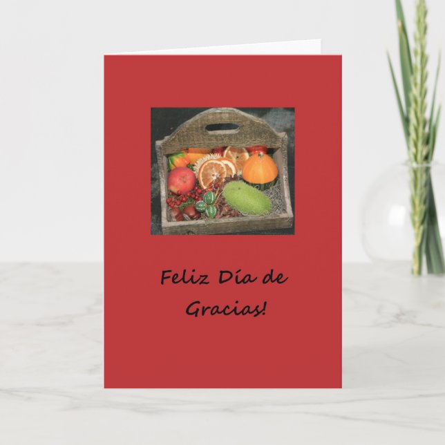 Tarjeta Festiva frutos de otoño del día de acción de gracias feliz (Anverso)