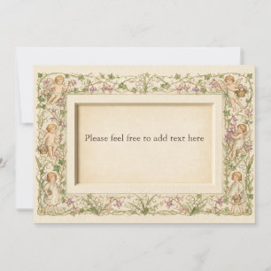 Tarjeta Festiva Fucsia Ángeles Lirio de Valle de Kate Greenaway
