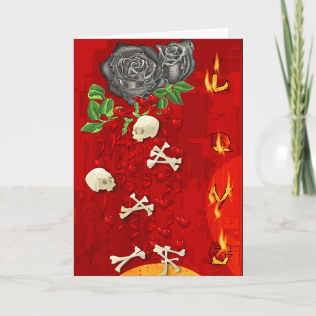 Tarjeta Festiva Fuego ardiente del amor (Anverso)