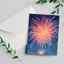 Fuegos Artificiales de Año Nuevo | Acuarela