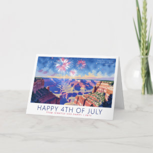 Tarjeta Festiva Fuegos artificiales del 4 de julio del Parque Naci
