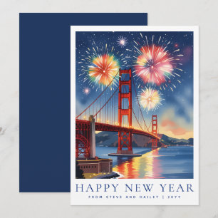 Tarjeta Festiva Fuegos artificiales personalizados de San Francisc