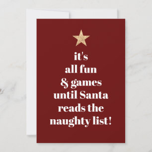 Tarjeta Festiva Fuente de árbol moderno Santa Gold Star Cita diver
