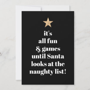 Tarjeta Festiva Fuente de árbol moderno Santa Gold Star divertido 