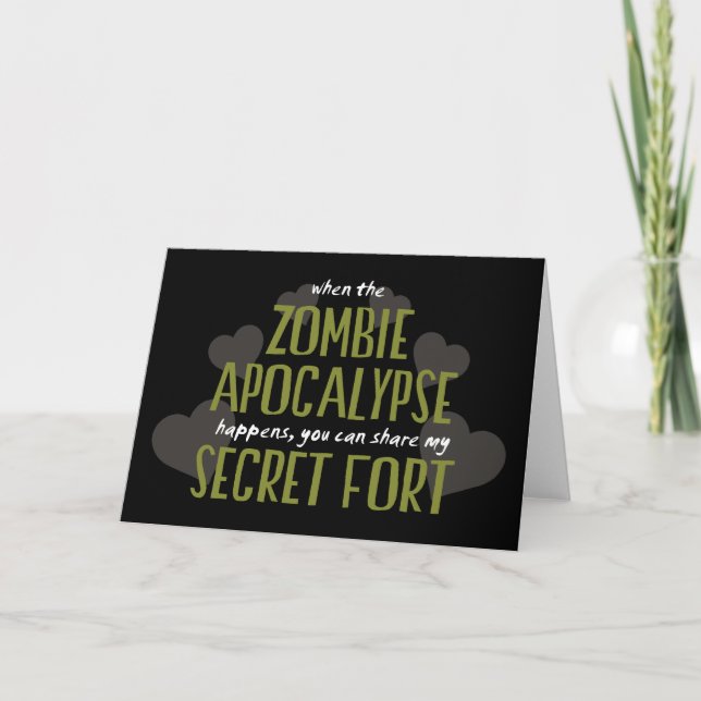 Tarjeta Festiva Fuerte de la apocalipsis del zombi (Anverso)