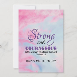 Tarjeta Festiva FUERTE VALIENTE Día de la Madre cristiano