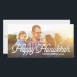 Tarjeta Festiva Full Photo Script Happy Hanukkah Photocard<br><div class="desc"></div>