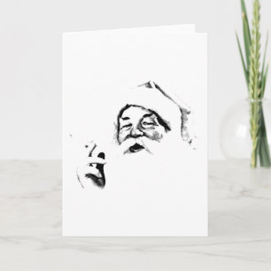 Tarjeta Festiva Fumando a Santa. Vintage Santa Fumando Un Cigarril