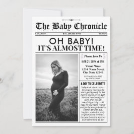 Tarjeta Festiva Fun Baby Shower Invitation | Newspaper Baby Invite