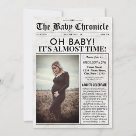 Tarjeta Festiva Fun Baby Shower Invitation | Newspaper Baby Invite