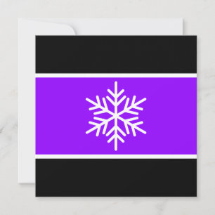 Tarjeta Festiva Fun Bright Purple White Strips Snowflake