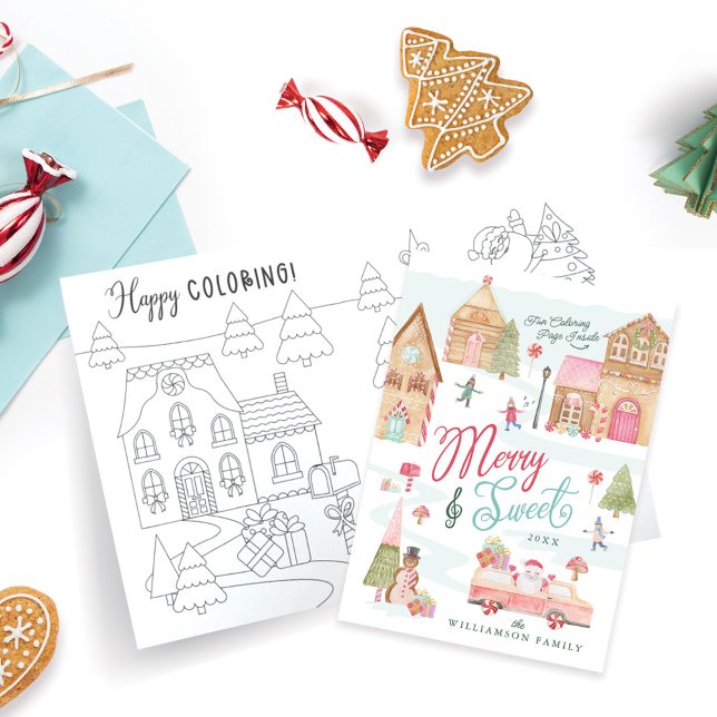 Tarjeta Festiva Fun colorido Fun Town Gingerbread Merry & Sweet (Subido por el creador)