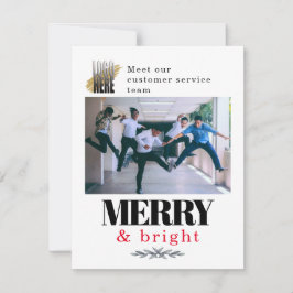 Tarjeta Festiva Fun Company Photo Merry Bright Navidades