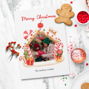 Tarjeta Festiva Fun Gingerbread House Navidades Foto