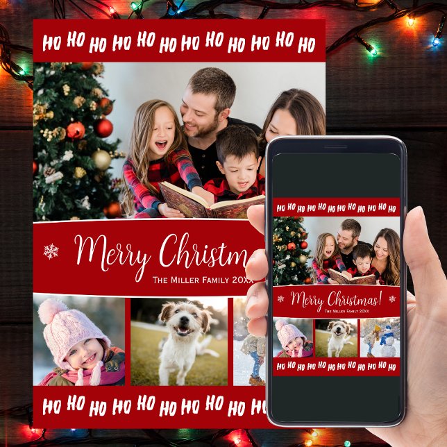Tarjeta Festiva Fun Ho Ho Ho Navidades Ho Ho Textos Cuatro fotos (Subido por el creador)