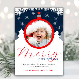 Tarjeta Festiva Fun Merry Christmas Photo Ornament