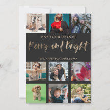 Fun Merry y Bright Faux Gold 9 Navidades de fotogr