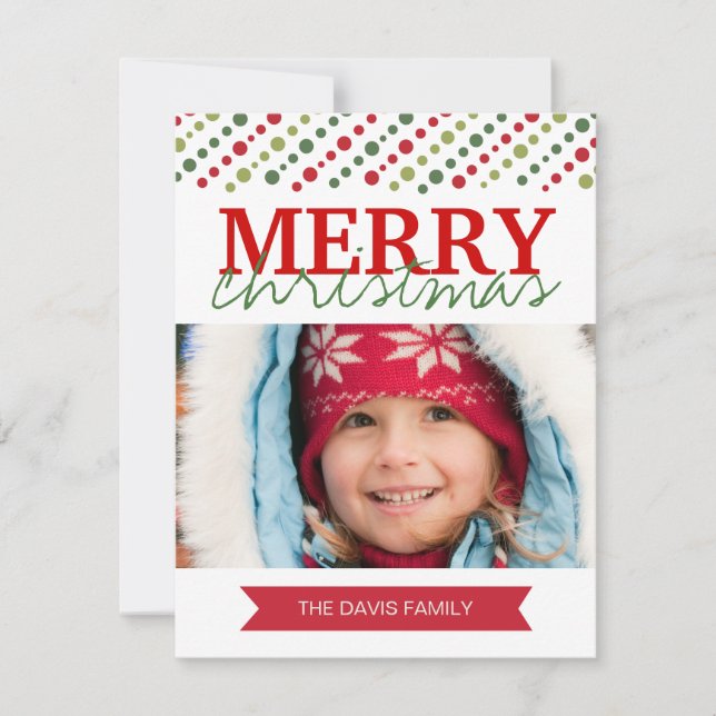 Tarjeta Festiva Fun Modern Christmas Photo Cards (Anverso)