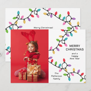 Tarjeta Festiva Fun moderno Merry Christmas Festights Photo