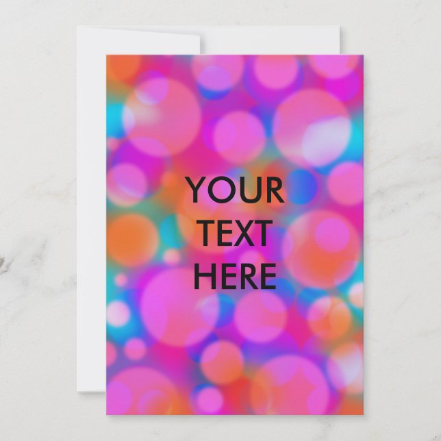 Tarjeta Festiva Fun Neon Polka Dot Bokeh Pattern Blank Card (Anverso)