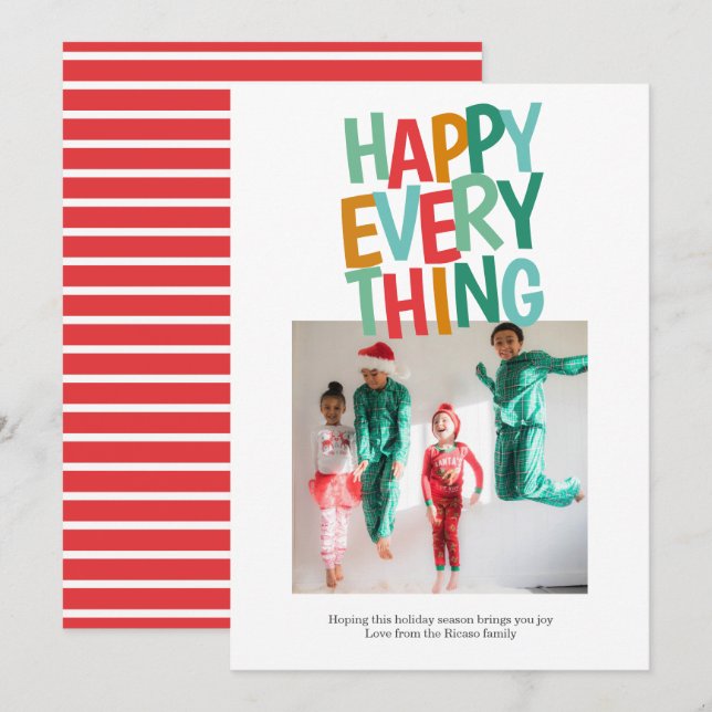 Tarjeta Festiva Fun Photo Personalizado Feliz Todo A Los Navidades (Anverso / Reverso)