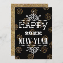 Fun Script moderno Festividad Oro Fuegos artificia