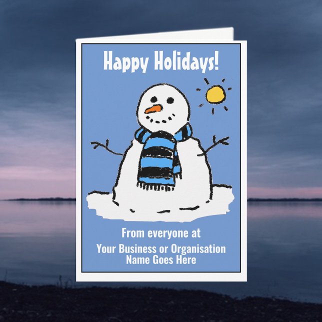 Tarjeta Festiva Fun Snowman Company Happy Holidays Card. (Subido por el creador)