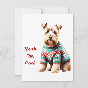 Tarjeta Festiva Fun Soft Coated Wheaten Terrier Navidades Sweater