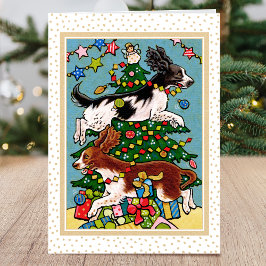 Tarjeta Festiva Fun Springer Spaniel Dog Navidades Personalizado
